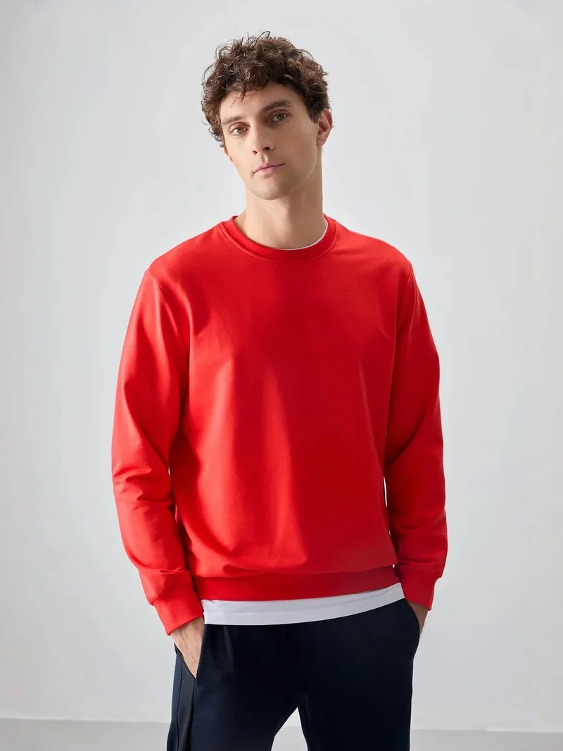TOMMYLIFE TOMMY Men's Plain Crew Neck Sweatshirt
