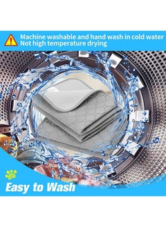 BINGPET Waterproof Dog Food Mat NonSlip 2 Pcs,24" X 16" AntiSlipextra Large Dog Food Mat For 2 Pack Dog Bowls,Absorbent Pet Feeding Mats Washable Pee Pads For Puppies Cats,Bone & Paw Pattern  - Image 4
