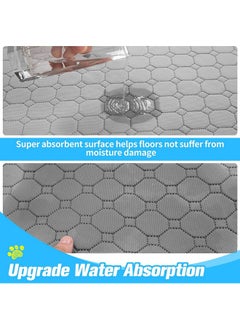 BINGPET Waterproof Dog Food Mat NonSlip 2 Pcs,24" X 16" AntiSlipextra Large Dog Food Mat For 2 Pack Dog Bowls,Absorbent Pet Feeding Mats Washable Pee Pads For Puppies Cats,Bone & Paw Pattern  - Image 5