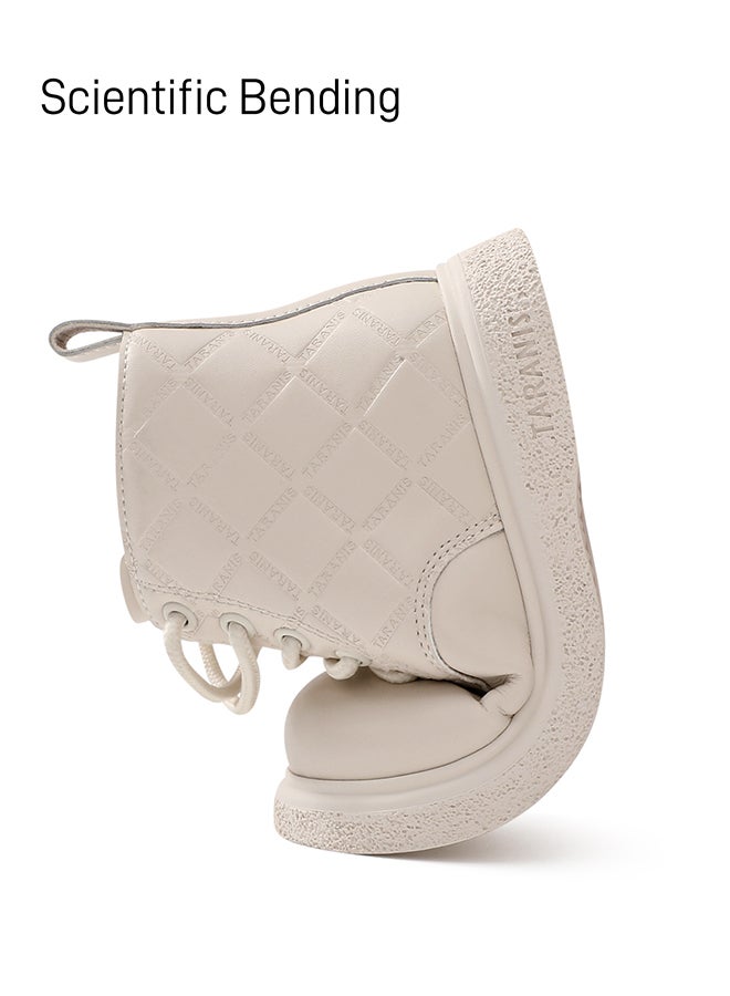 تارانيس حذاء تارانيس أبيض من الجلد للبنات - مبطن بشكل ماسي وناعم، مزود برباط للإغلاق - Image 3