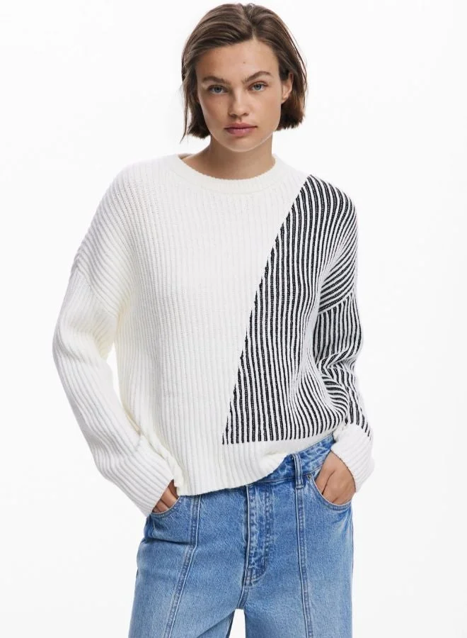 ديسيجوال سترة الياقة المدورة المدمجة