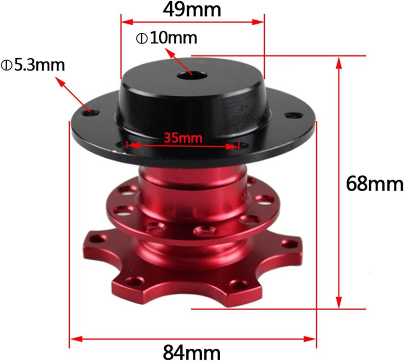 DEMULAX Aluminum Steering Wheel Quick Release Hub Adapter - Image 2
