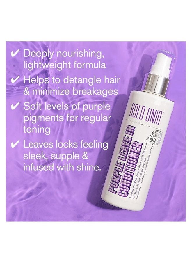 BOLD UNIQ - Purple Leave In Conditioner for Dry & Damaged Blonde, Platinum & Gray/Silver Hair. Light Toning, Hydrating & Detangling. Peta-approved, Vegan & Cruelty-Free. Sulfate & Paraben Free. - Image 1