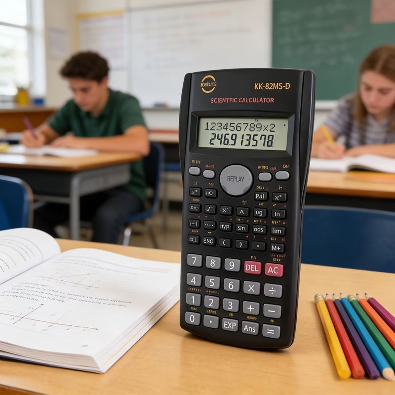 82MS Scientific Calculator Multifunctional Electronic Function Calculator For Exam School Office Supplies Black - Image 4