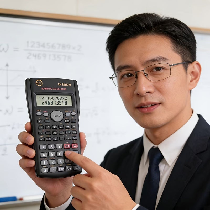 82MS Scientific Calculator Multifunctional Electronic Function Calculator For Exam School Office Supplies Black - Image 2