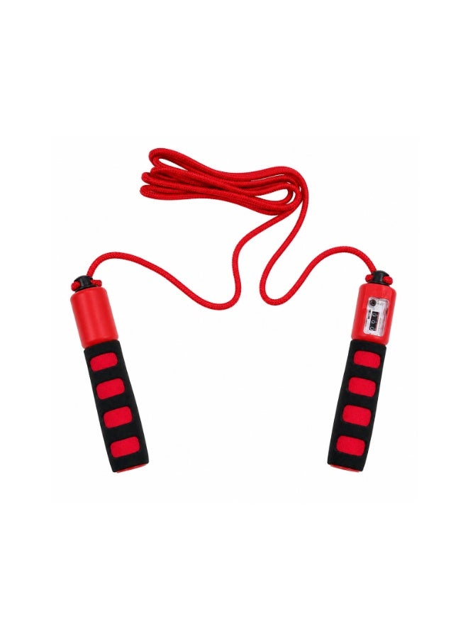 Lacoz Adjustable Jump Rope with Mechanical Counter, Comfortable Non-Slip Handle Grips, Adjustable Skipping Rope for Fitness, Cardio, Weight Loss and Daily Exercise Red - Image 2
