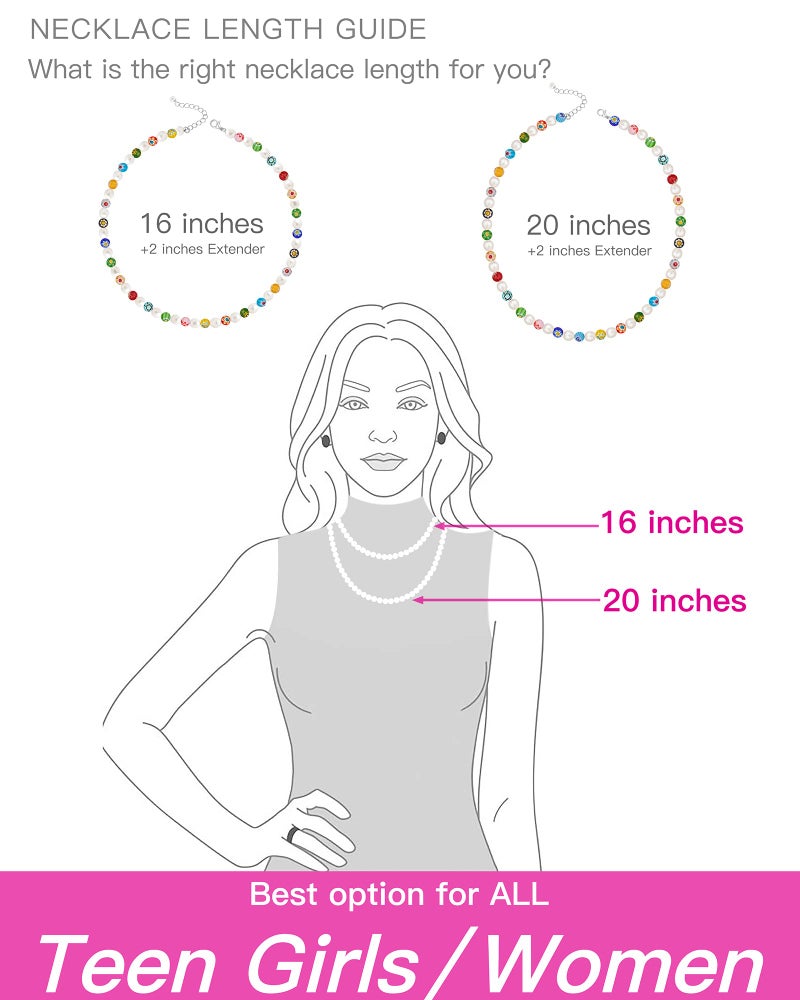 MIDDLUX Genuine Pearl Necklace for Women Men, 16 Inches Choker/ 20 Inches Necklace, 20 Inches Necklace, Pearl, No Gemstone - Image 3