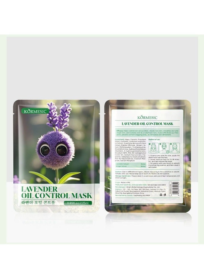 Kormesic Lavender Oil-Control Mask - 25ml x 5 Sheets  - Image 4
