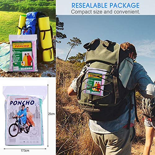FISHOAKY Ponchos for Kids, Disposable Rain Ponchos Multi-Colored Raincoat for Camping Hiking Traveling Backpacking for Boys Girls, 4 Pack - Image 4