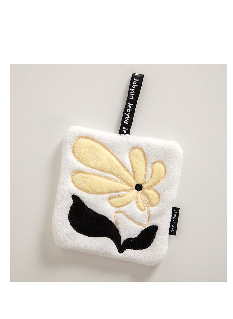 2 pcs Hand towel can be hung without shedding hair, super absorbent kitchen supplies, embroidered square towel, hand towel - Image 5