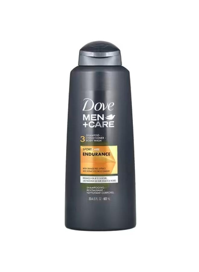 Dove - Men+Care, 3 Shampoo + Conditioner + Body Wash, SportCare, Endurance with Orange Peel Extract, 20.4 fl oz (603 ml) - Image 1