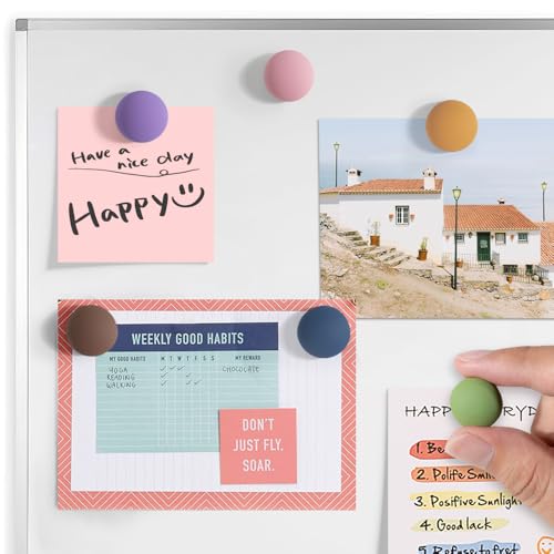 rhinocats 12Pcs Fridge Magnets,Locker Decor, Colorful Decorative Matte hemispheric Refrigerator Magnets, Cute Strong Whiteboard Magnets for Classroom Kitchen Office - Image 4