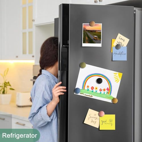 rhinocats 12Pcs Fridge Magnets,Locker Decor, Colorful Decorative Matte hemispheric Refrigerator Magnets, Cute Strong Whiteboard Magnets for Classroom Kitchen Office - Image 5