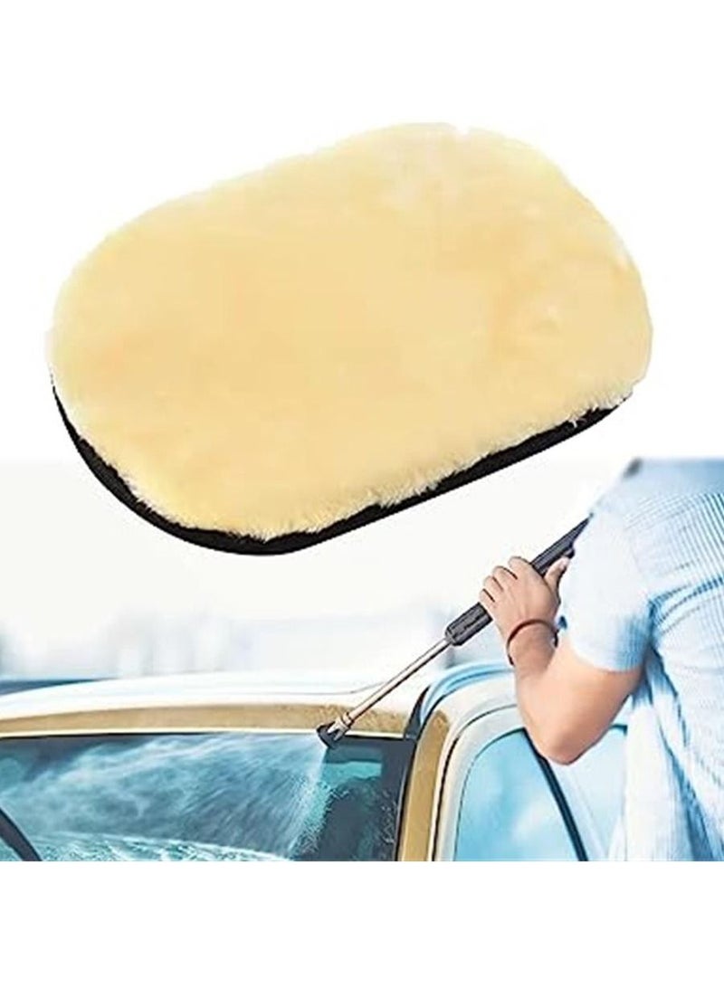 Generic Lamb Wool Car Wash Mitt, Scratch & Lint Free Scrubber High Density Detailing Mitt, Advanced Soft Smooth Vehicle Care Buffing Cleaning Waxing, Not Hurt The Body of Car  - Image 1
