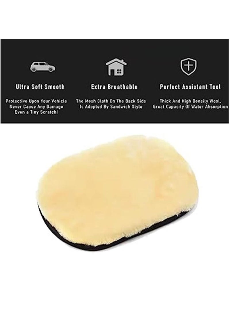 Generic Lamb Wool Car Wash Mitt, Scratch & Lint Free Scrubber High Density Detailing Mitt, Advanced Soft Smooth Vehicle Care Buffing Cleaning Waxing, Not Hurt The Body of Car  - Image 3