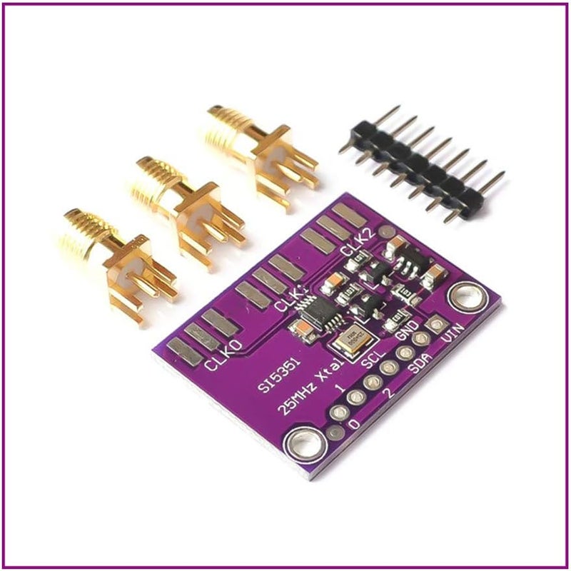 WSDMAVIS 3Pcs Si5351 I2C 25MHz Programmable Clock Generator Breakout Board 8KHz to 160MHz High Frequency Signal Generator Fit for Replacing Crystals PLLs - Image 2