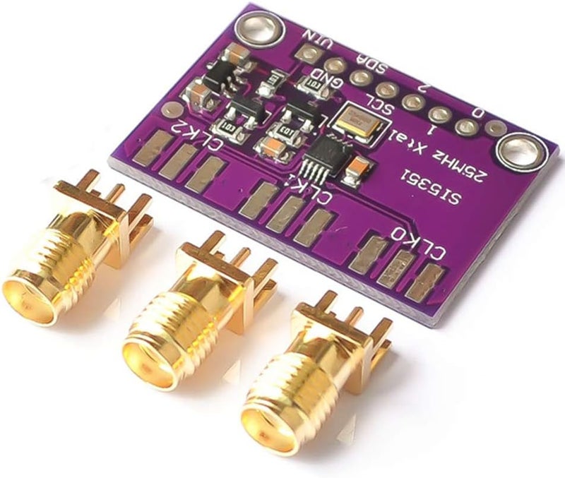 WSDMAVIS 3Pcs Si5351 I2C 25MHz Programmable Clock Generator Breakout Board 8KHz to 160MHz High Frequency Signal Generator Fit for Replacing Crystals PLLs - Image 4