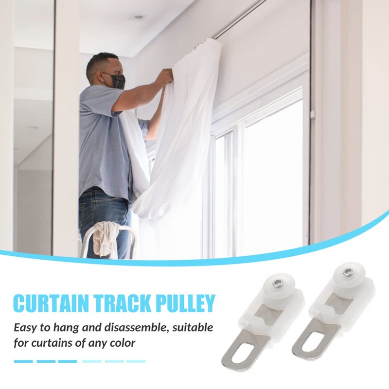 Stainless Steel Curtain Track Rollers Set Of 50 White Gliders For Smooth Sliding - Image 3