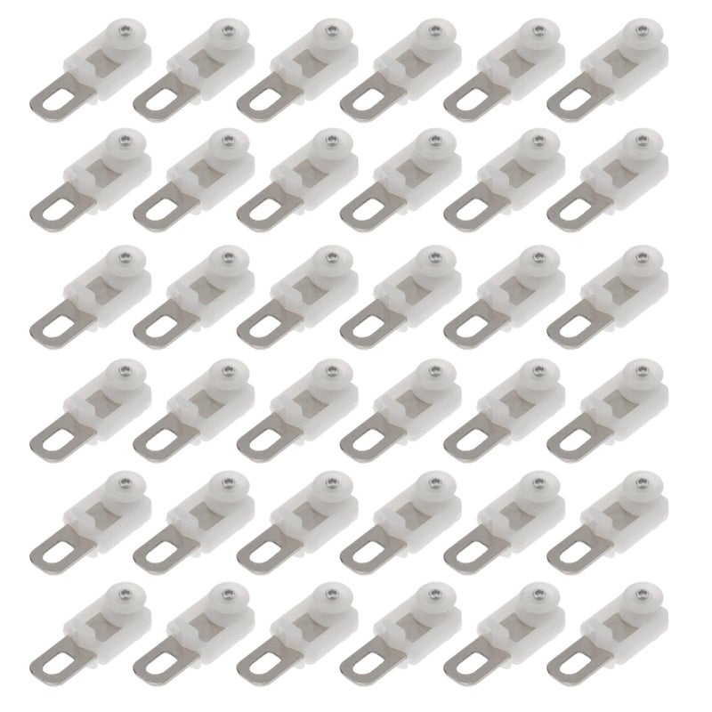 Stainless Steel Curtain Track Rollers Set Of 50 White Gliders For Smooth Sliding - Image 2