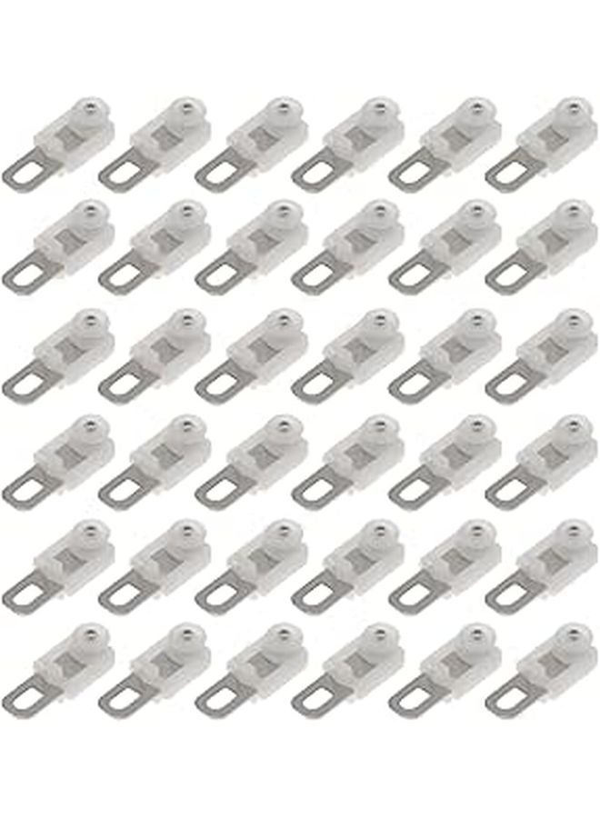 Stainless Steel Curtain Track Rollers Set Of 50 White Gliders For Smooth Sliding - Image 1