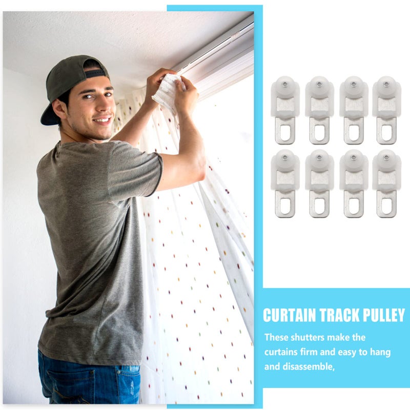 Stainless Steel Curtain Track Rollers Set Of 50 White Gliders For Smooth Sliding - Image 5
