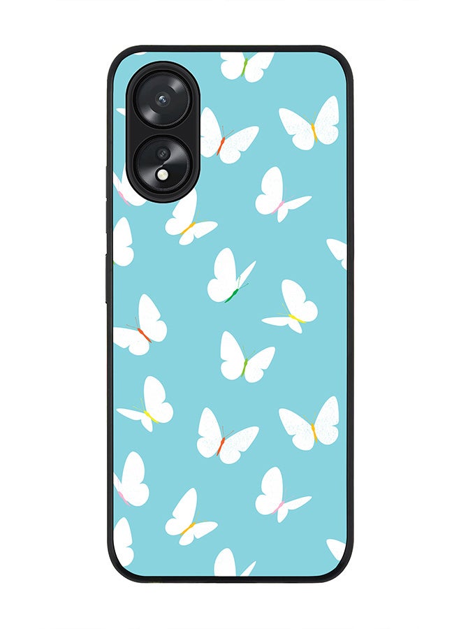 Stylizedd Rugged Black Edge case for Oppo A18 / Oppo A38, Slim fit Soft Case Flexible Rubber Edges Anti Drop TPU Gel Thin Cover - Fluttering Butterfly - Image 1