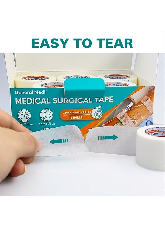 General Medi Soft Paper Surgical Tape 1" x 10.9 Yards, Gentle Adhesion (12 Rolls)  - Image 5
