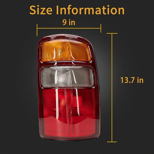 MiKaFex Tail Light Housing Compatible With 2000-2006 Chevy Tahoe Suburban 1500 2500 GMC Yukon Driver and Passenger Side Three-color Red Border Rear Brake Lamps Rear Brake Lamps - Image 3