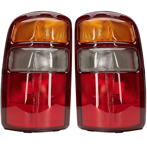 MiKaFex Tail Light Housing Compatible With 2000-2006 Chevy Tahoe Suburban 1500 2500 GMC Yukon Driver and Passenger Side Three-color Red Border Rear Brake Lamps Rear Brake Lamps - Image 1