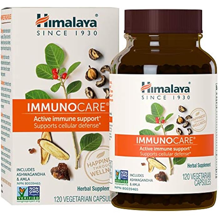 Himalaya ImmunoCare - Herbal Immune Support Supplement with Ashwagandha and Amla - Vegan, Non-GMO, Gluten Free, 840 mg, 120 Capsules - Image 1