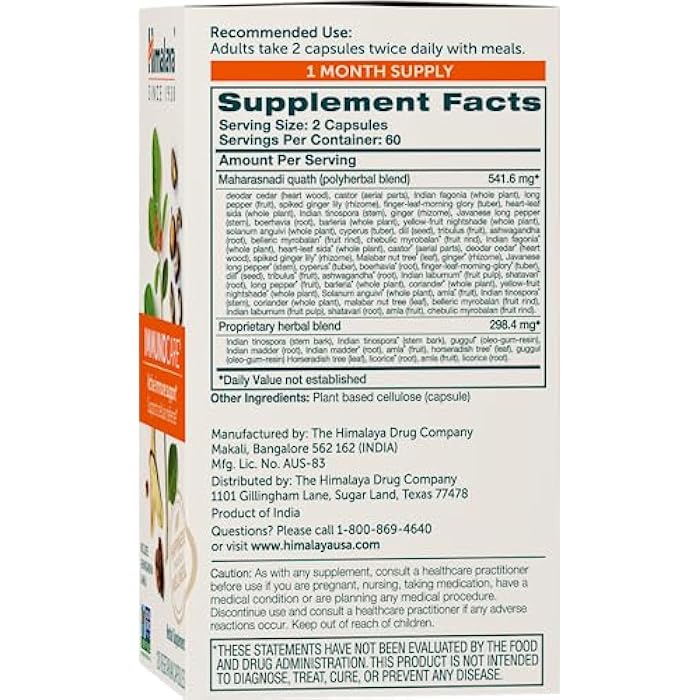 Himalaya ImmunoCare - Herbal Immune Support Supplement with Ashwagandha and Amla - Vegan, Non-GMO, Gluten Free, 840 mg, 120 Capsules - Image 2