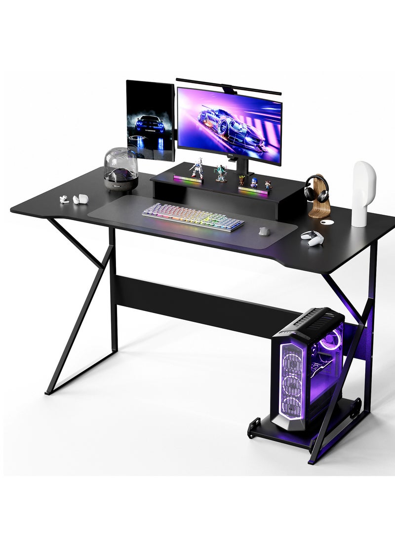ZERIFAM - Desktop Computer Desk Gaming Desk With Large Monitor Stand,Simple Game Table For Home Bedroom Table, Student Writing Study Desk 140X60X73 Cm - Image 1