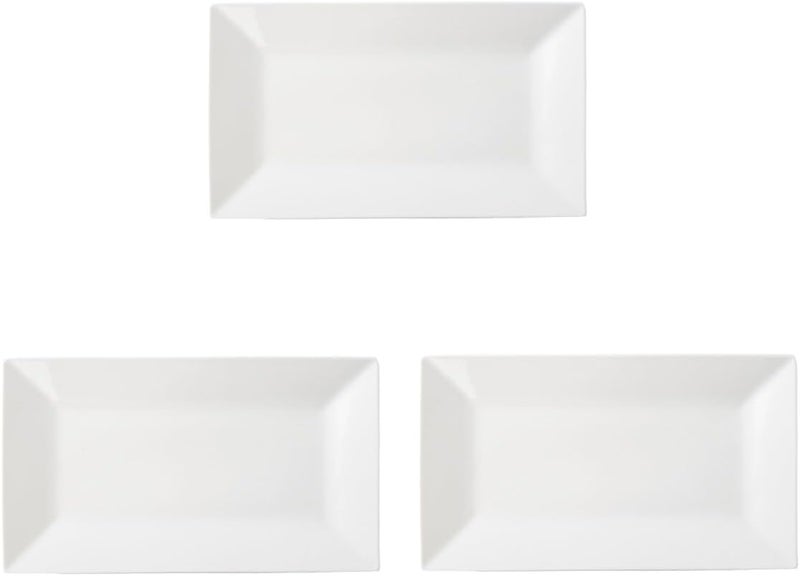 Porlien 12inch White Porcelain Serving Platters for Party Wedding and Entertaining Rectangular Serving Plates Set of 3 Serving Tray for Dinner Appetizers and Desserts - Image 1