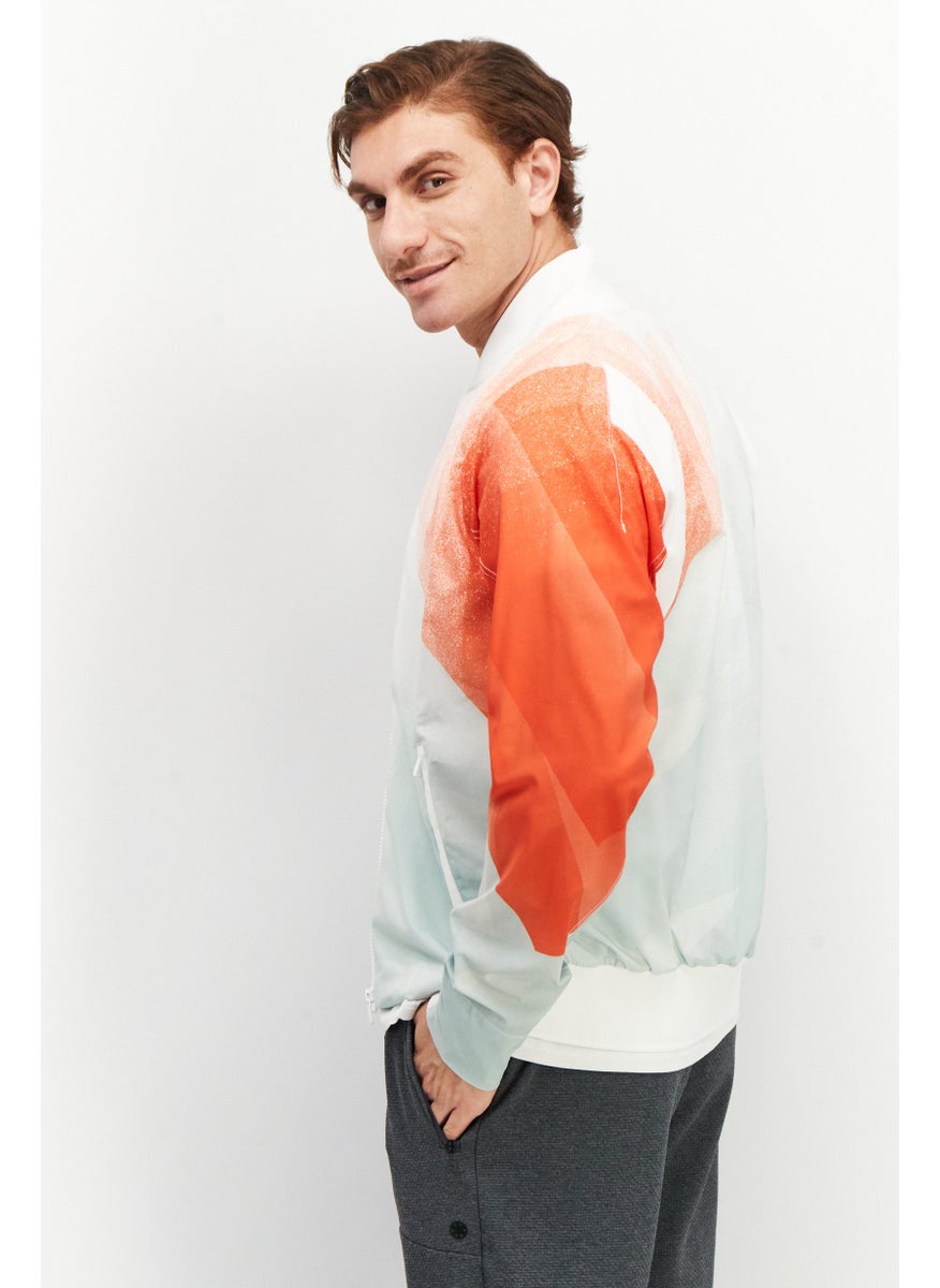 Adidas Men Sportswear Fit Long Sleeve Training Windbreaker Jacket, White  - Image 4