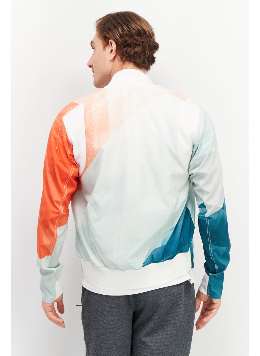 Adidas Men Sportswear Fit Long Sleeve Training Windbreaker Jacket, White  - Image 2