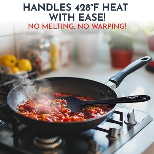 Culinary Couture 4-Piece Black Baking Spatula Set - Holiday Baking Essentials, Rubber Spatulas Silicone Heat Resistant, BPA-Free - Spatula Set for Nonstick Cookware - Silicone Baking Utensils - Image 5