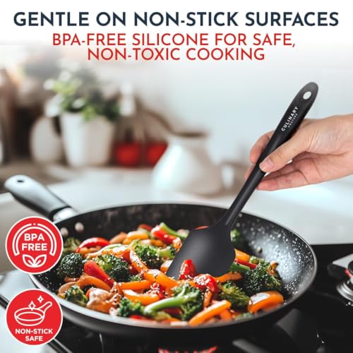 Culinary Couture 4-Piece Black Baking Spatula Set - Holiday Baking Essentials, Rubber Spatulas Silicone Heat Resistant, BPA-Free - Spatula Set for Nonstick Cookware - Silicone Baking Utensils - Image 4