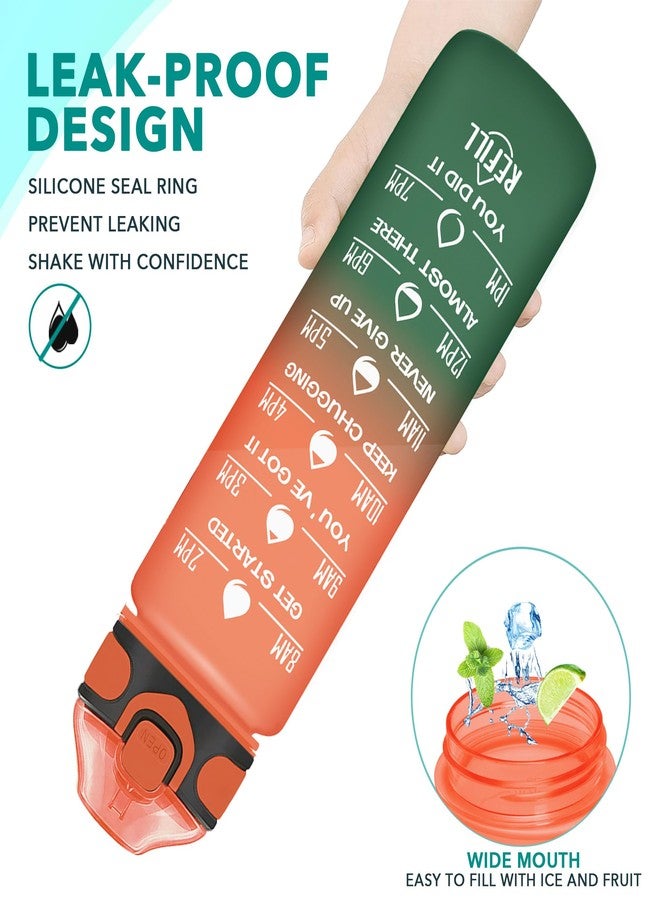 Enerbone زجاجة مياه إنيربوين سعة 32 أونصة مزودة بمؤشرات للشرب وماصة، بتصميم تحفيزي وحزام حمل، مانعة للتسرب وخالية من مادة BPA والمواد السامة، تضمن لك شرب كمية كافية من الماء أثناء ممارسة الرياضة في الصالات الرياضية أو في الهواء الطلق - Image 4