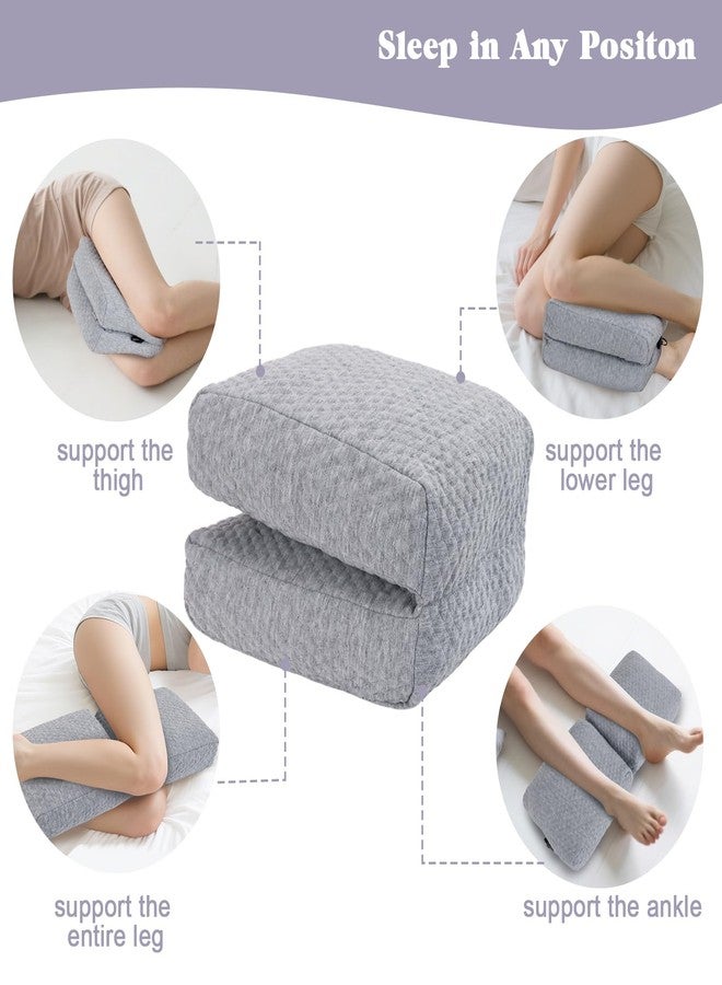 RoamReady Knee Pillow for Side Sleepers, Leg and Ankle Support Pillow for Hip Pain Smooth Spine Alignment for Better Sleep, Ideal Pillows for Side Sleeping Knee and Back Pain Relief, Light Gray - Image 2