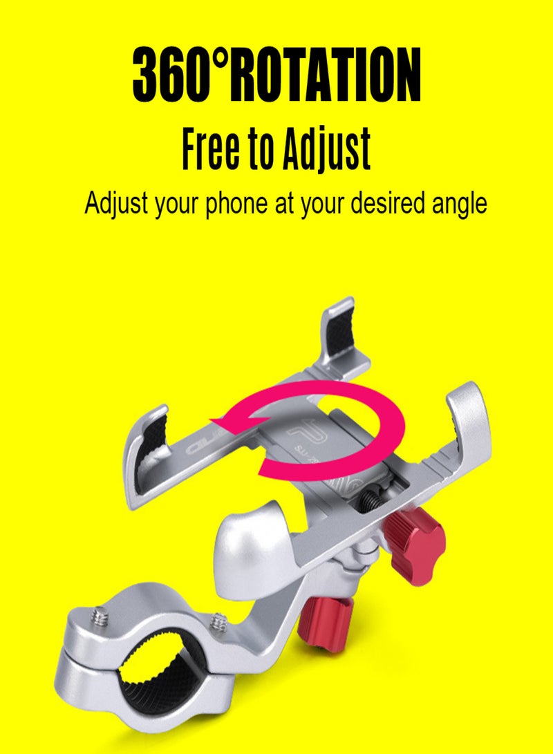 Promend Bicycle Mobile Phone Holder Aluminum-Alloy for GPS Adjustable Rotating Handlebar Bracket Universal Motorbike Electric Motorcycle Mountain - Image 2