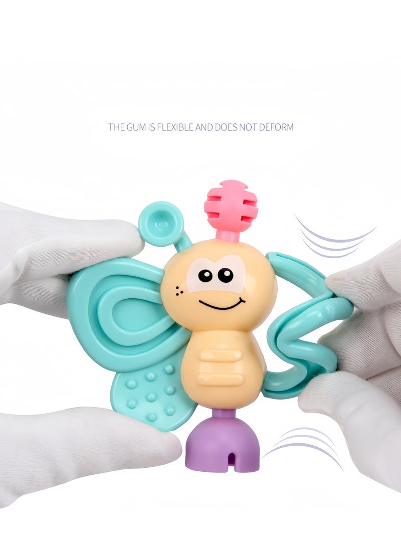 7pcs Baby Rattle Toy, Infant Teething Toys, Grab and Spin Rattles Sensory Toy Set, Food Grade Silicone + High Quality ABS Material, Macaron Color, Baby Toys Gift for Babies 0-2 year old Boys Girls, Early Educational Toy Set. - Image 5