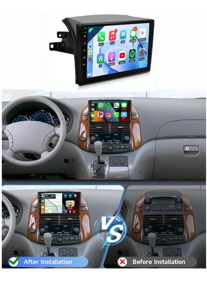 Vierex Fit Toyota Sienna Car Stereo Sienna 2004-2010 Android Screen With Apple Carplay Android Auto Wireless WiFi DSP FM&AM Bluetooth AHD Camera Included Fast Interface (4+32GB Carplay 8CORE) - Image 2