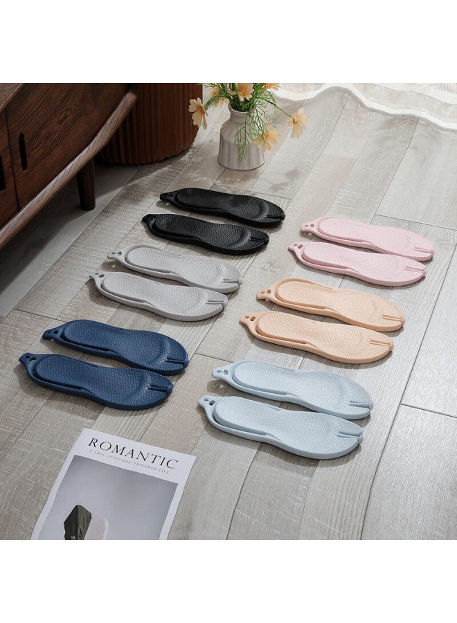 Guoluofei Foldable Travel Slippers, Lightweight Non-slip Portable Beach Sandals For Business Trips, Hotel Bathing, Men's, Black, Size 37-38