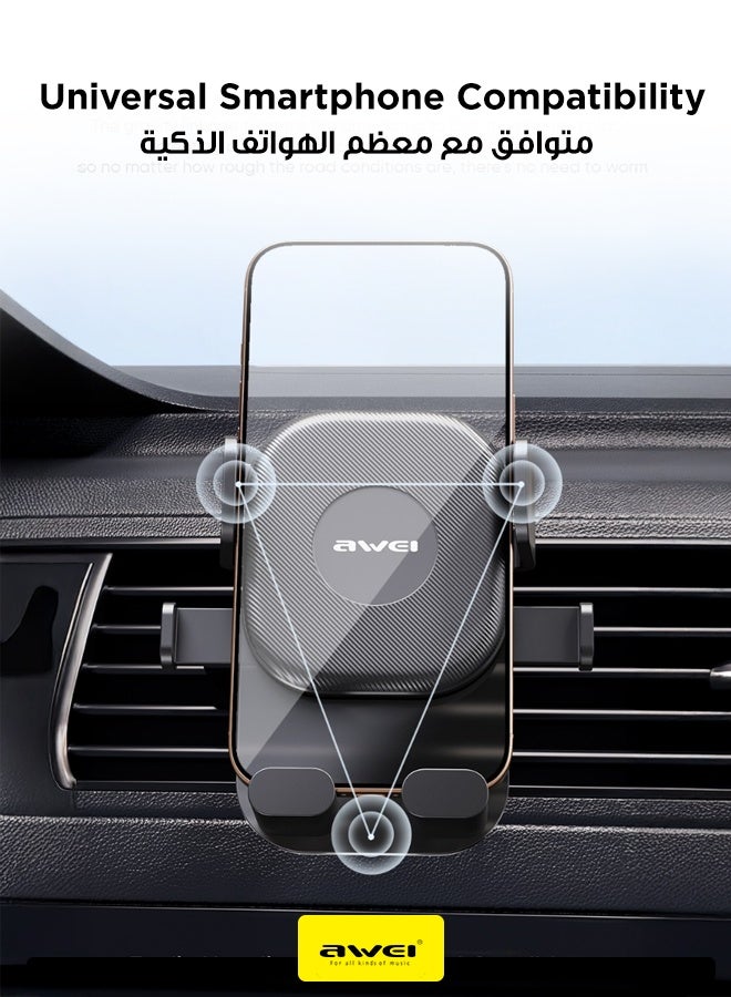 أوي حامل هاتف للسيارة - حامل سيارة X76 لفتحة التهوية، تثبيت الهاتف بنظام قفل الجاذبية مع دوران 360°، تشغيل بيد واحدة، تصميم مدمج وتركيب سهل، متوافق مع iPhone وAndroid - Image 2