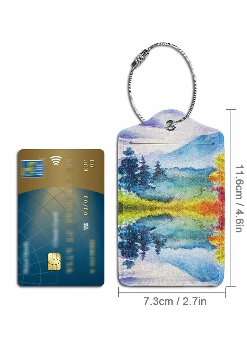 Luggage Tag for Suitacase, 2 Pcs Fintie Privacy Cover ID Label with Stainless Steel Loop and Address Card for Travel Bag Suitcase - Image 3