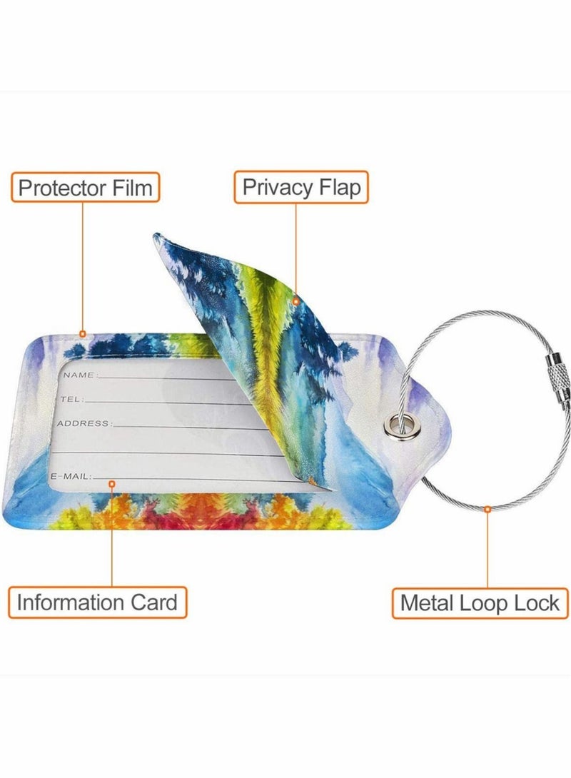 Luggage Tag for Suitacase, 2 Pcs Fintie Privacy Cover ID Label with Stainless Steel Loop and Address Card for Travel Bag Suitcase - Image 2