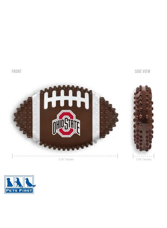 Pets First NCAA Ohio State Buckeyes Mega-Chew Hard Nylon Bacon-flavored Dog Bone Football Chew Toy. Interactive Tasty & Fun Dog Chew Toy. Indestructible Strong Durable Tough Dog Toys for Aggressive Chewers - Image 2