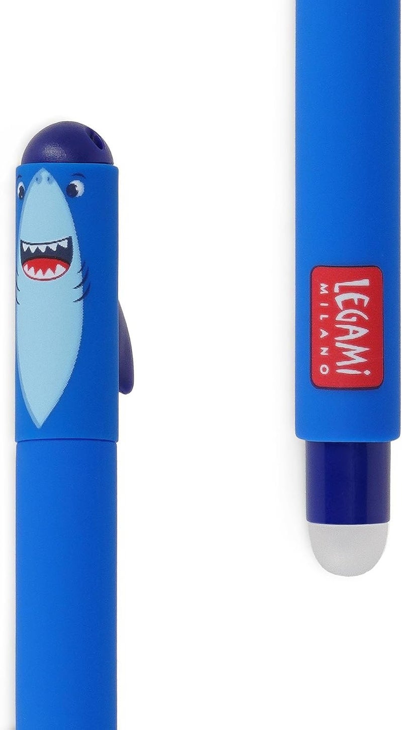 LEGAMI - Set of 5 Erasable Gel Pens with Thermosensitive Erase Ink, Range of ink colours & barrel designs, 0.7mm Tip, Bunny, Butterfly, Giraffe, Tiger, & Shark - Image 3