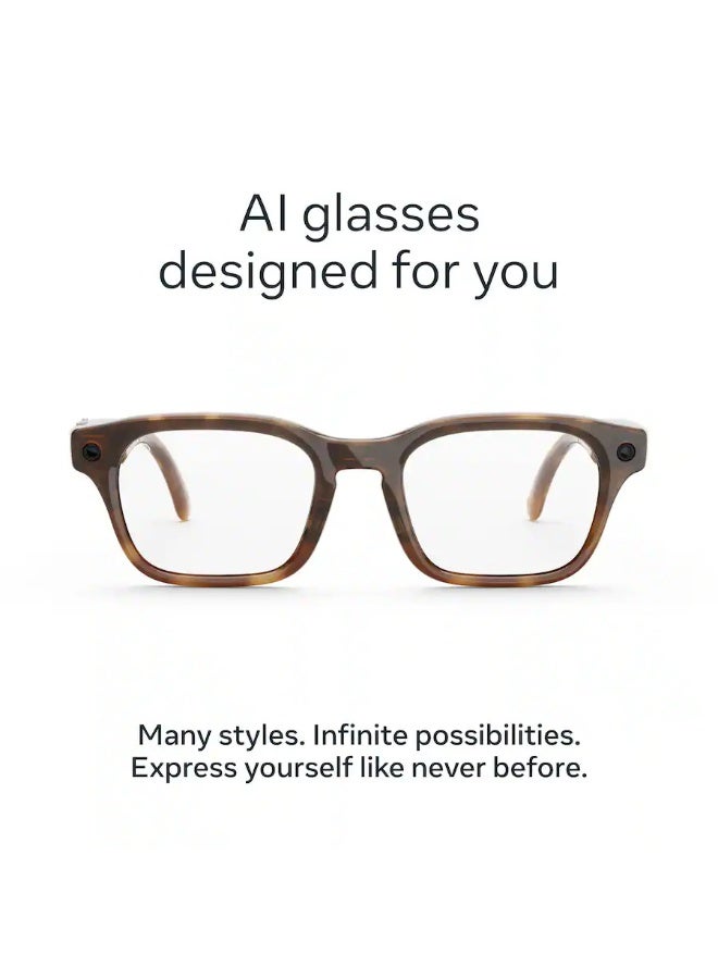 Meta 155 mAh Meta - Adventurer - Smart AI glasses for Women, Men—Meta AI, 12MP Camera, Live Translate — 3K HD - Clear Lenses - Classic Tortoise - Size: Large Classic Tortoise - Image 4