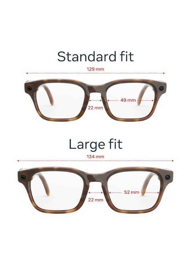 Meta 155 mAh Meta - Adventurer - Smart AI glasses for Women, Men—Meta AI, 12MP Camera, Live Translate — 3K HD - Clear Lenses - Classic Tortoise - Size: Large Classic Tortoise - Image 5